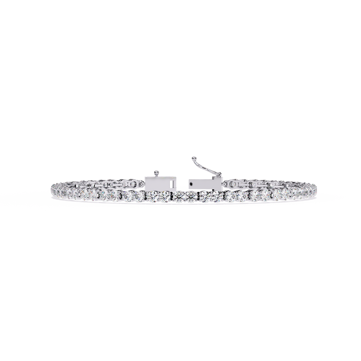 Reverra 14K Link Pattern Diamond Tennis Bracelet, CTTW-3.98