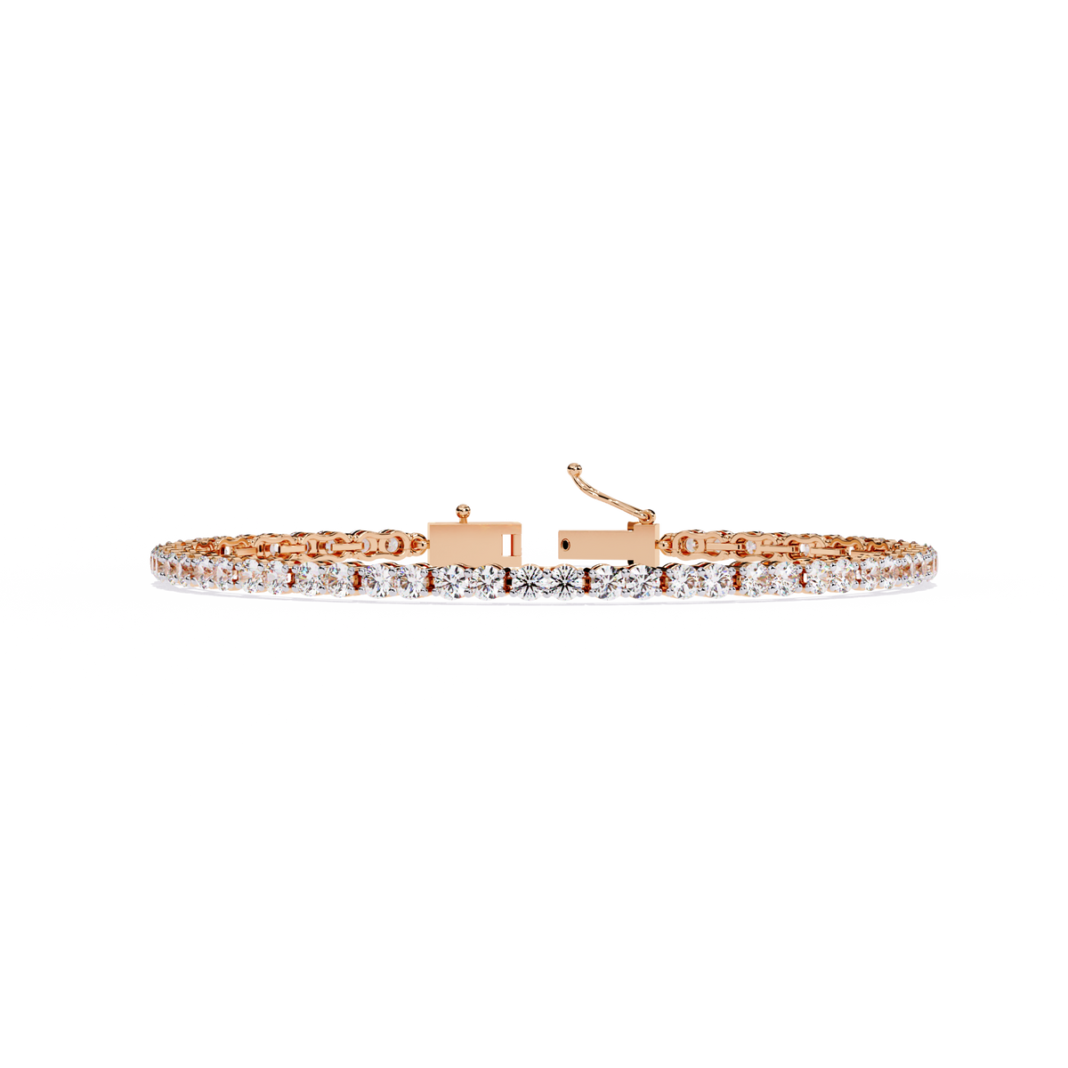 Reverra 14K Link Pattern Diamond Tennis Bracelet, CTTW-3.98