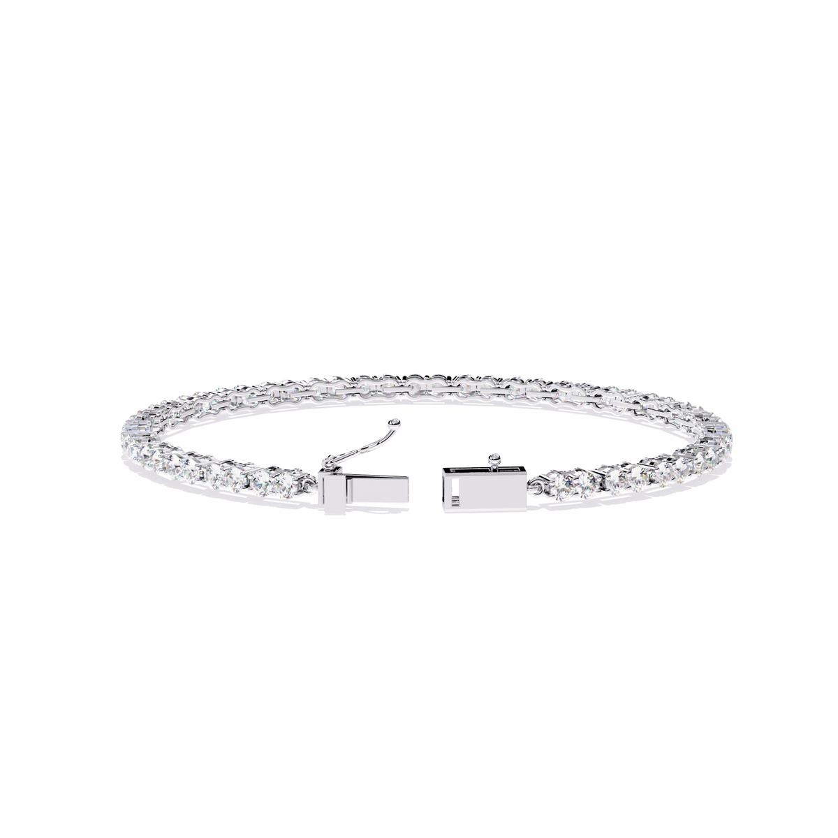 Reverra 14K Link Pattern Diamond Tennis Bracelet, CTTW-3.98