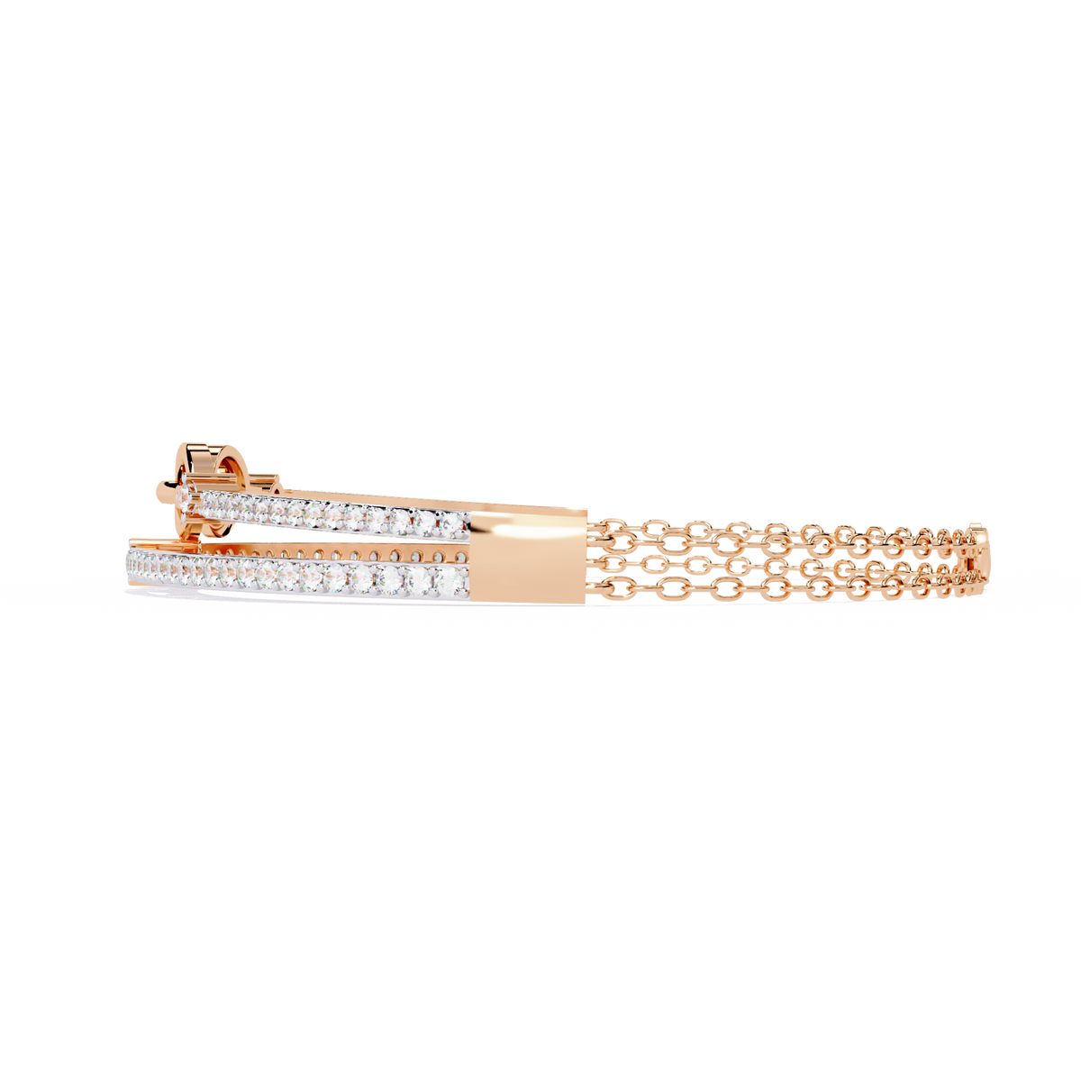 Reverra 14K Dual Bar Chain-Link Diamond Bracelet, CTTW-0.86