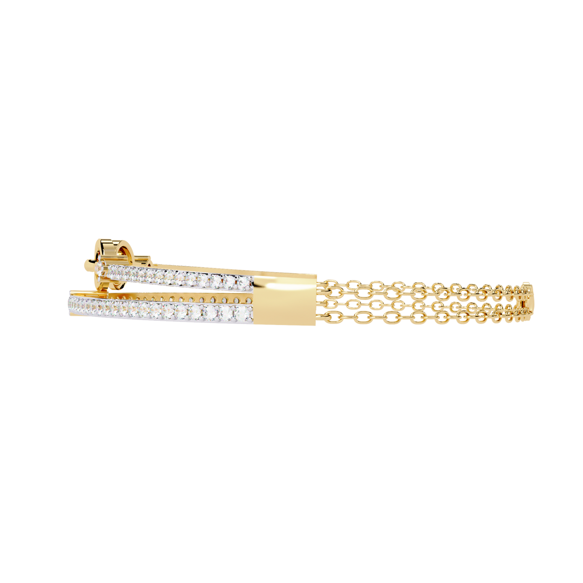 Reverra 14K Dual Bar Chain-Link Diamond Bracelet, CTTW-0.86