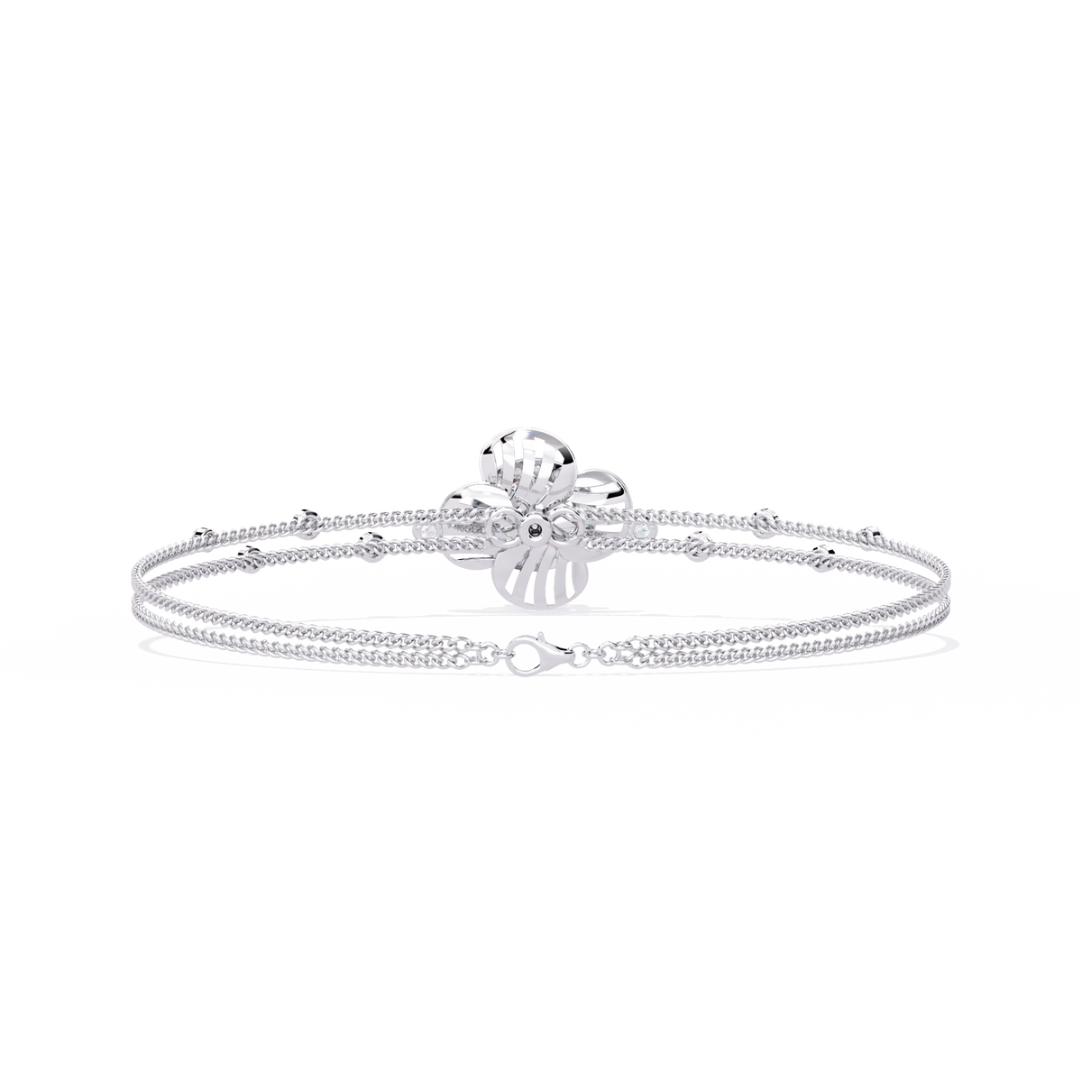 Reverra 14K Floral Diamond Bracelet, CTTW-0.95