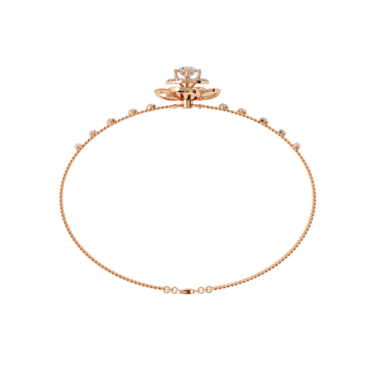 Reverra 14K Floral Diamond Bracelet, CTTW-0.95