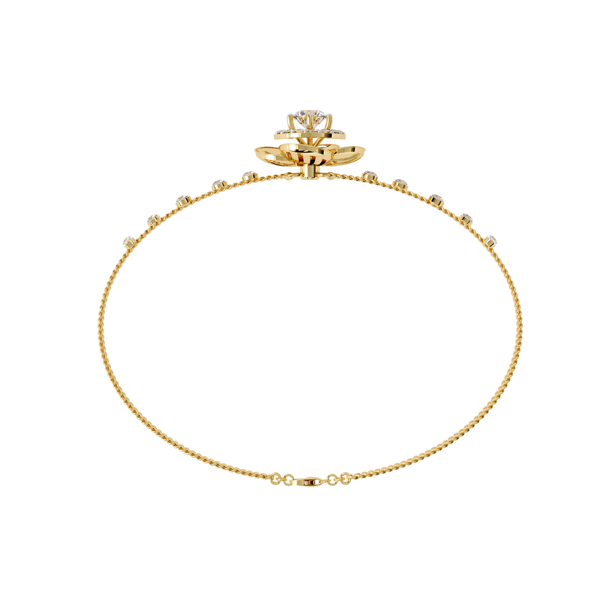 Reverra 14K Floral Diamond Bracelet, CTTW-0.95