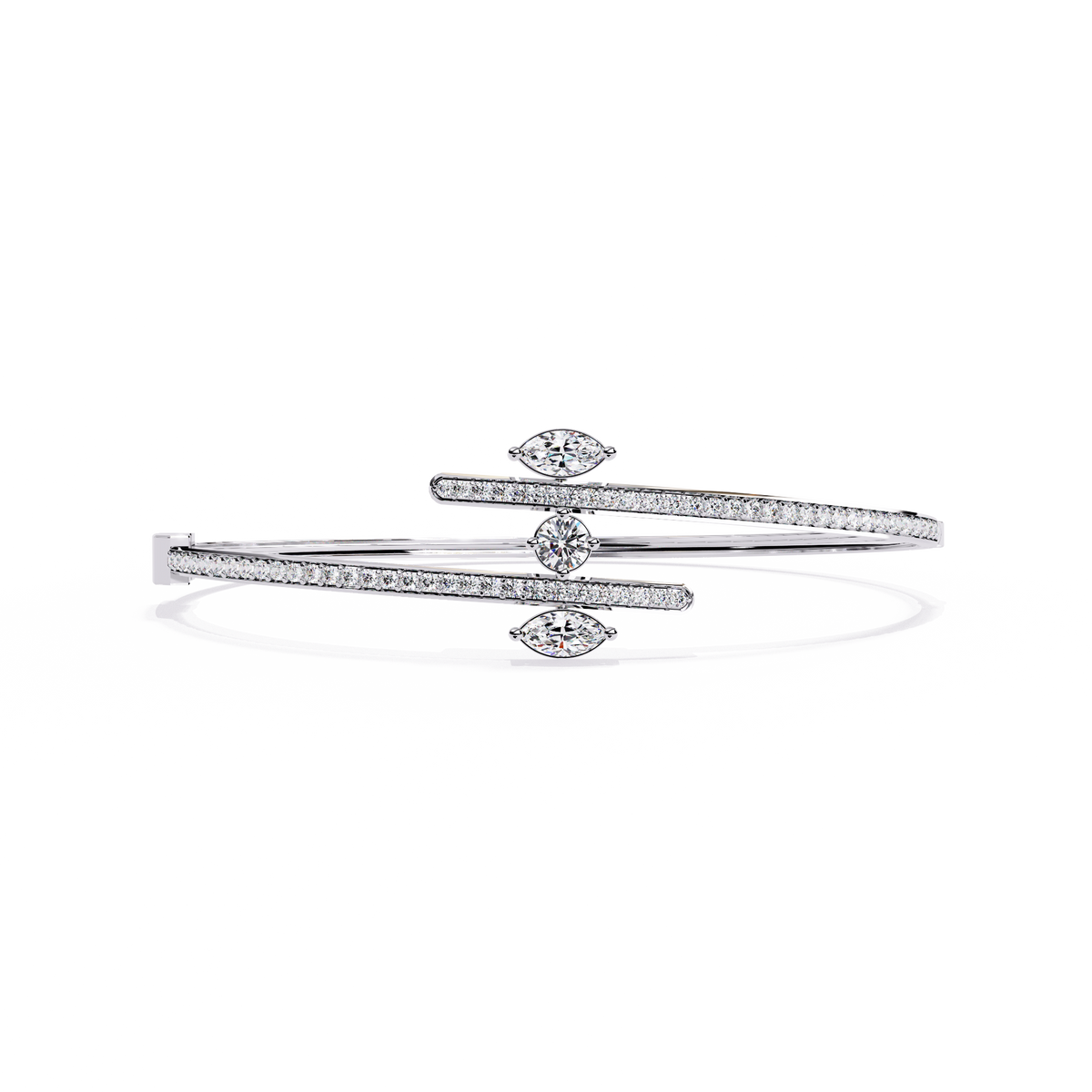 Reverra 14K Open Marquise Diamond Bracelet, CTTW-1.56