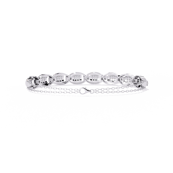 Reverra 14K Gold Round Lab Grown Diamond Geometric Fashion Bracelet for Women, CTTW-0.84