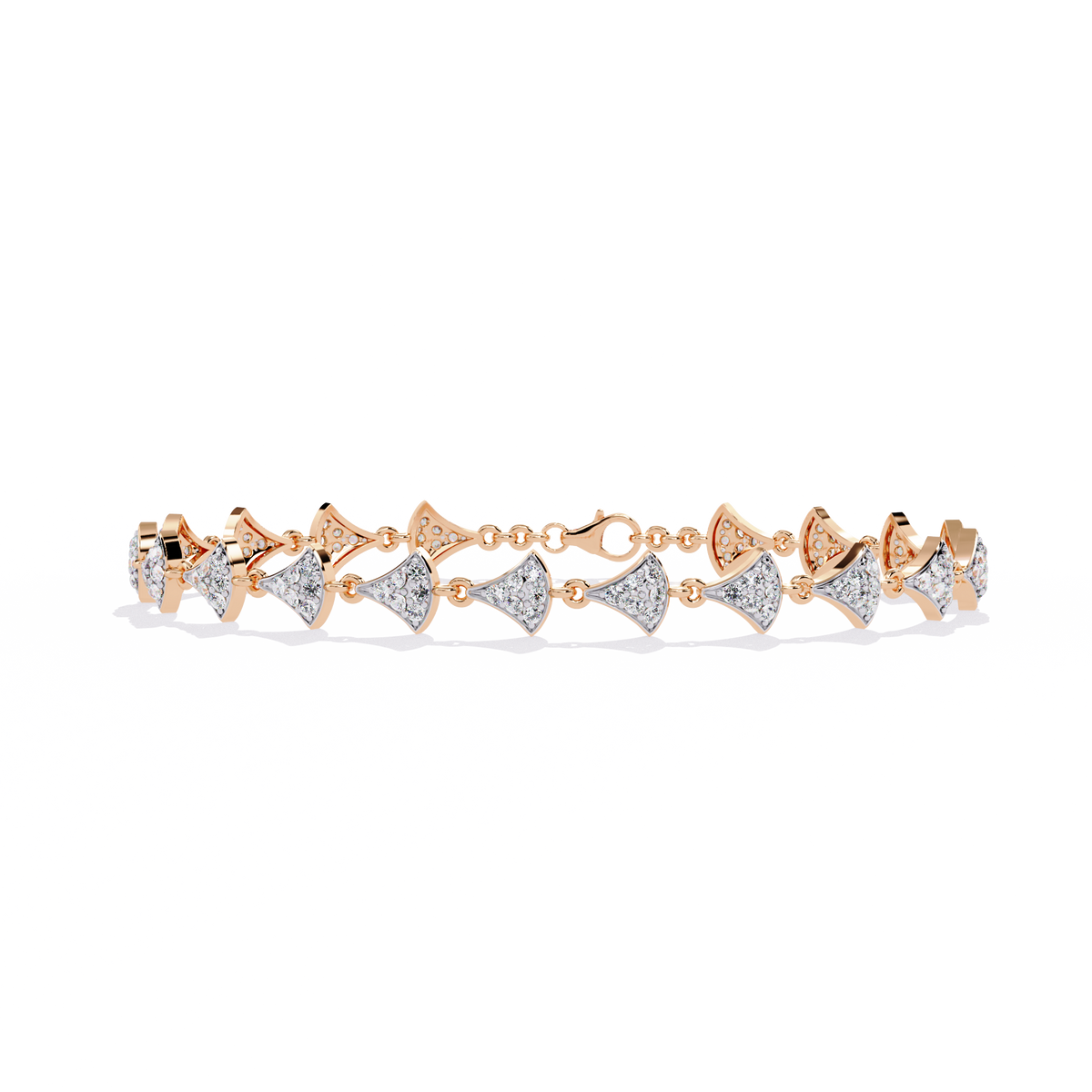 Reverra 14K Fan Motif Diamond Bracelet, CTTW-1.05