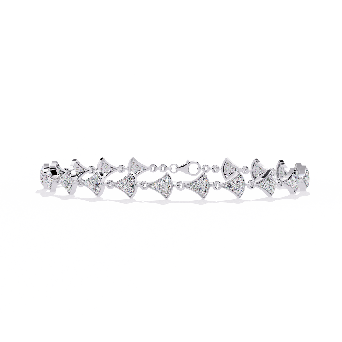 Reverra 14K Fan Motif Diamond Bracelet, CTTW-1.05