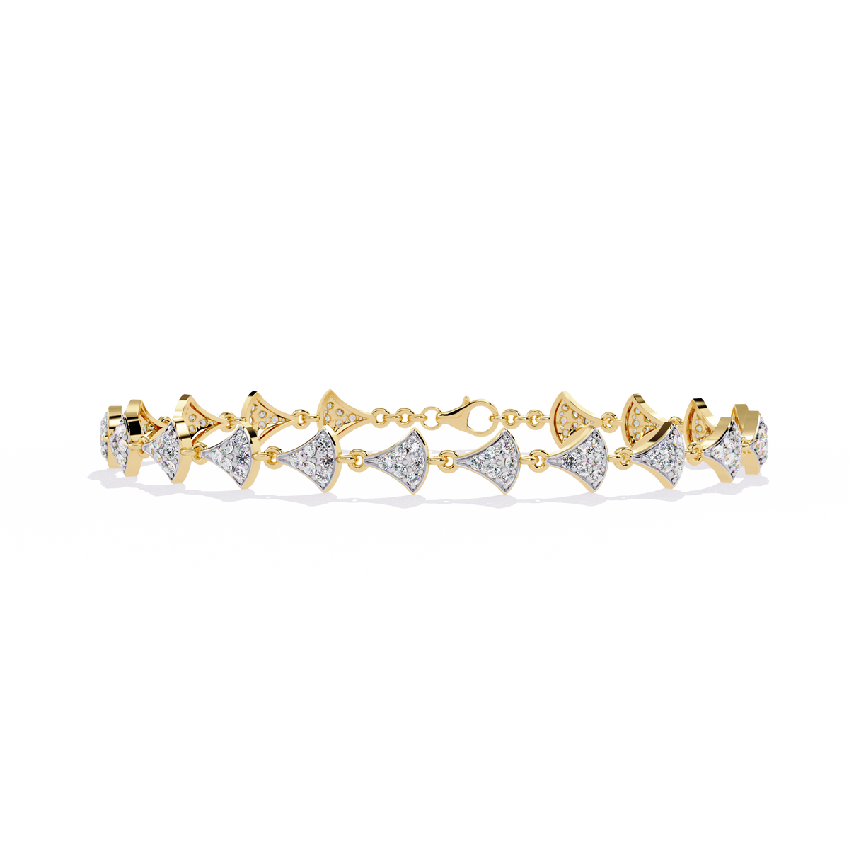 Reverra 14K Fan Motif Diamond Bracelet, CTTW-1.05