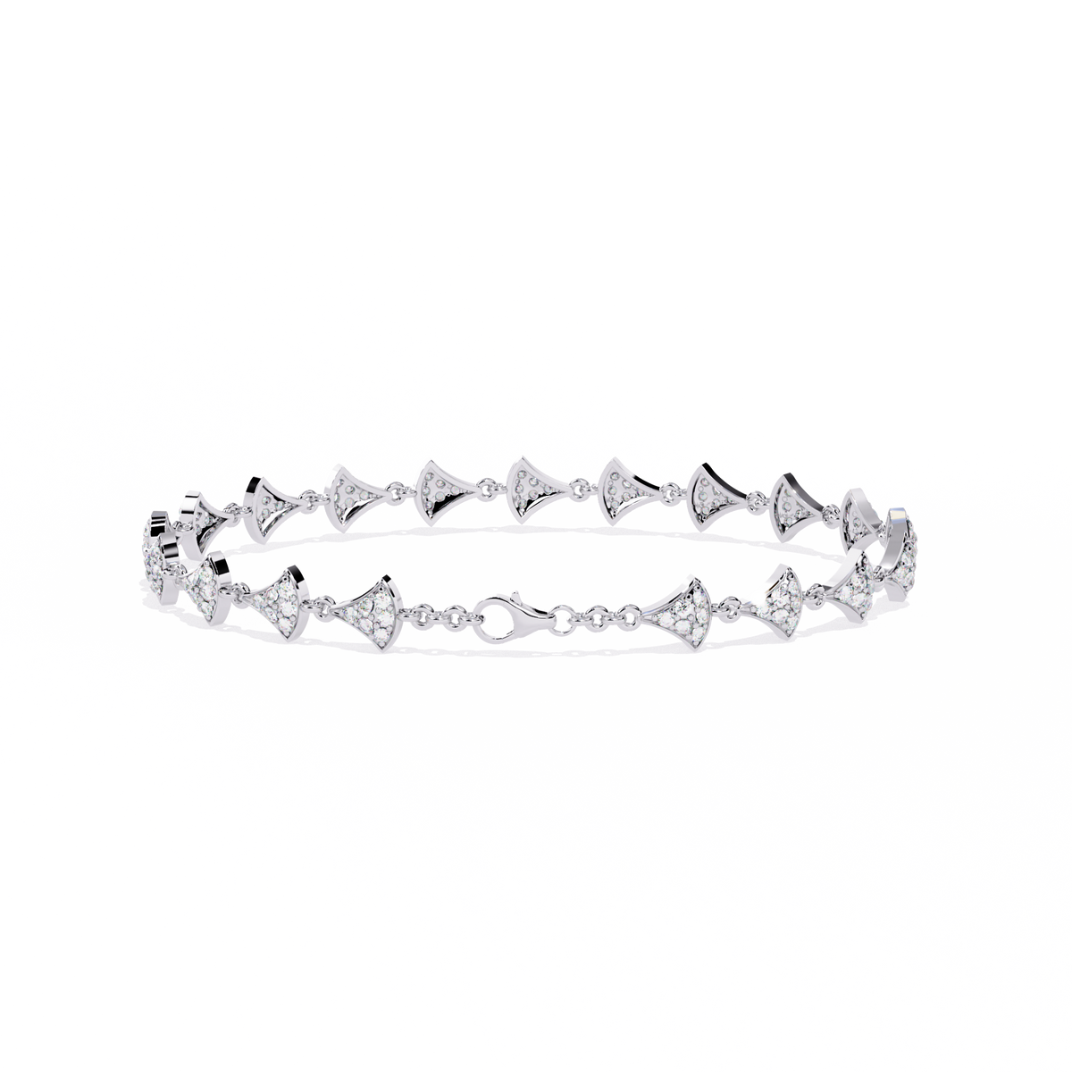 Reverra 14K Fan Motif Diamond Bracelet, CTTW-1.05