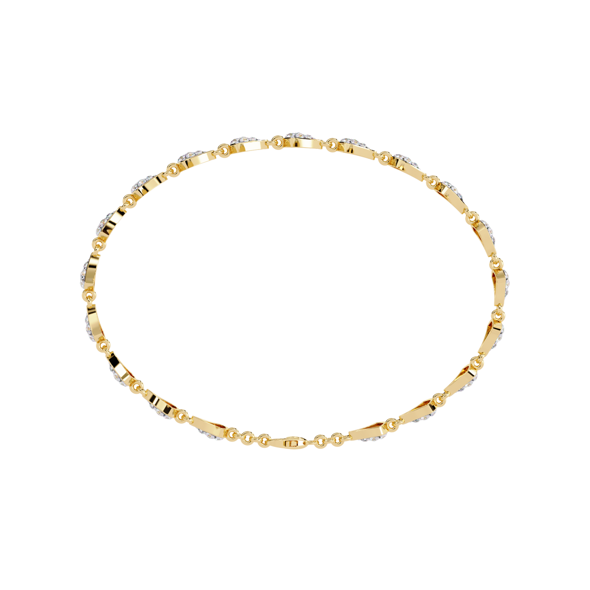 Reverra 14K Fan Motif Diamond Bracelet, CTTW-1.05