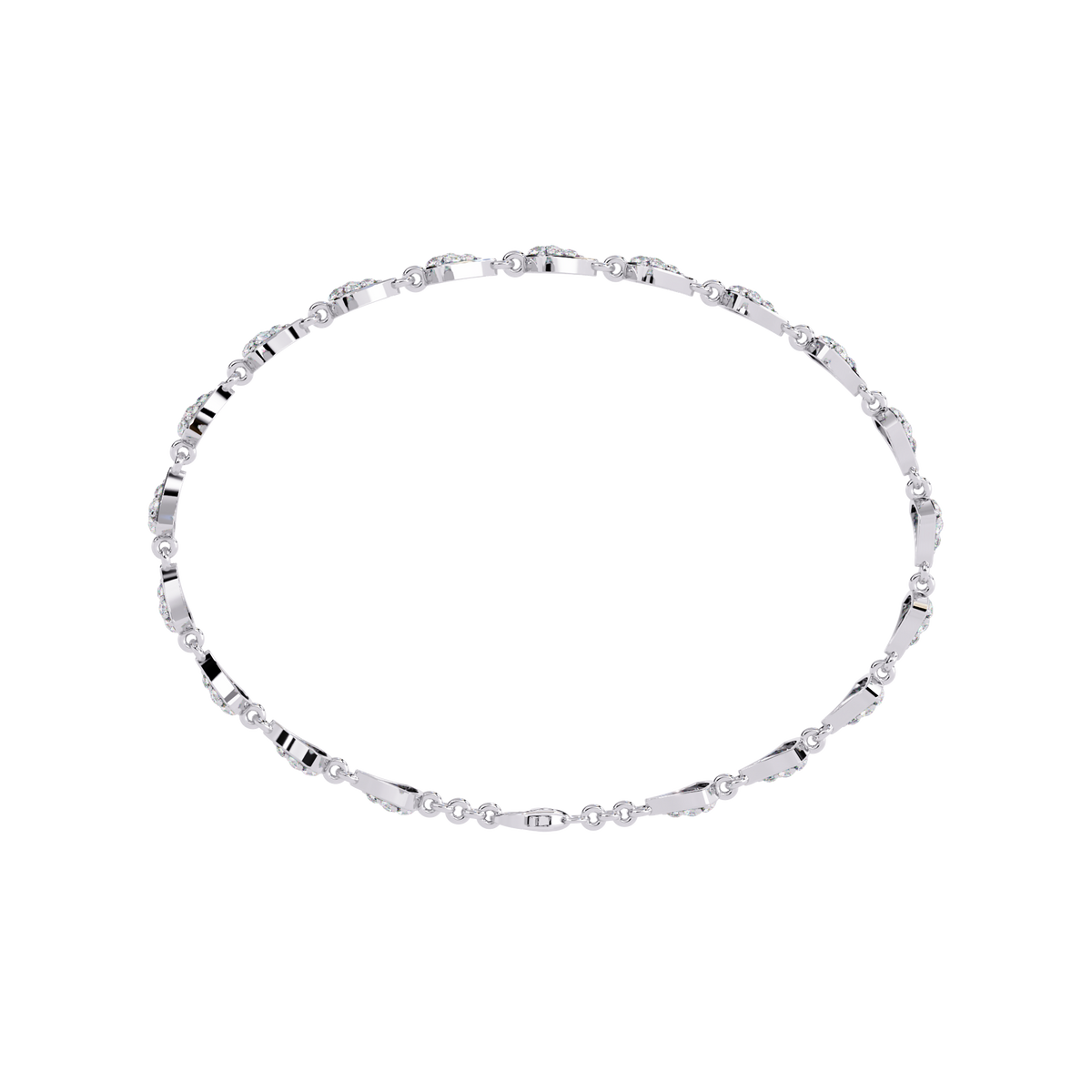 Reverra 14K Fan Motif Diamond Bracelet, CTTW-1.05