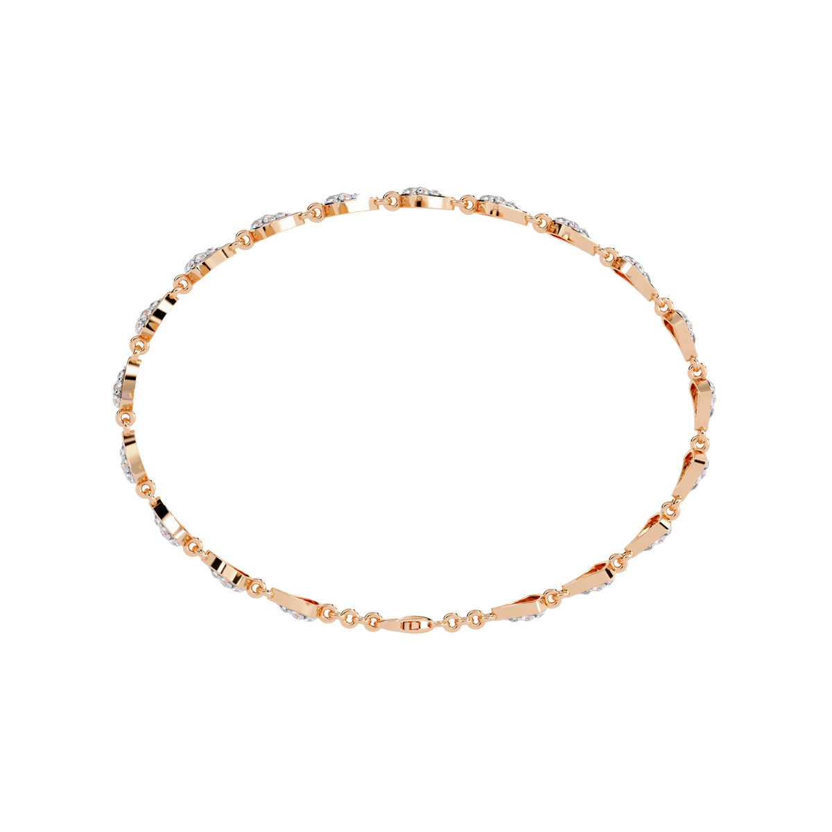 Reverra 14K Fan Motif Diamond Bracelet, CTTW-1.05