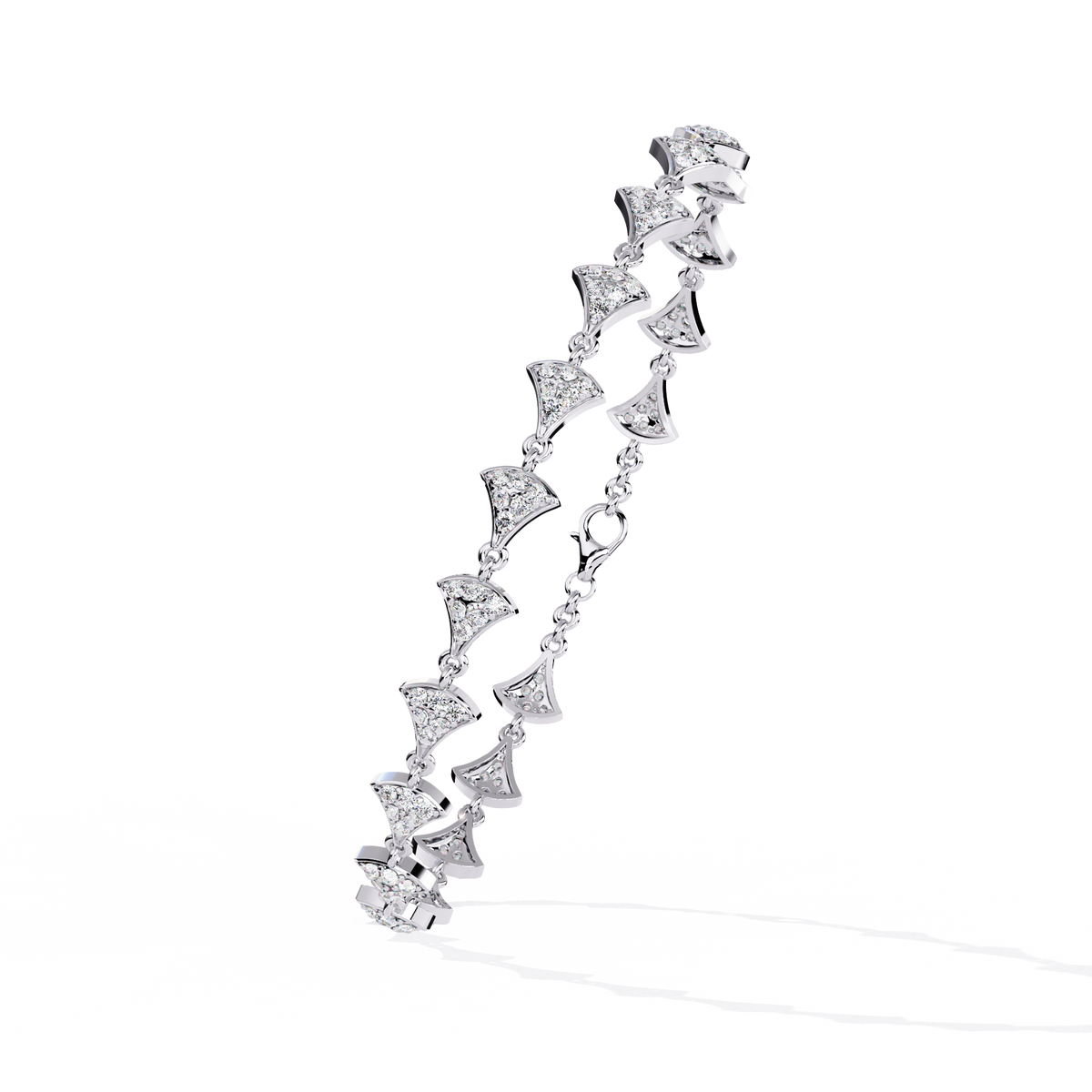 Reverra 14K Fan Motif Diamond Bracelet, CTTW-1.05