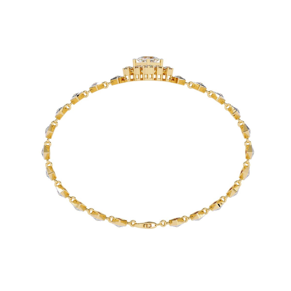 Reverra 14K Square Cluster Diamond Bracelet, CTTW-1.7
