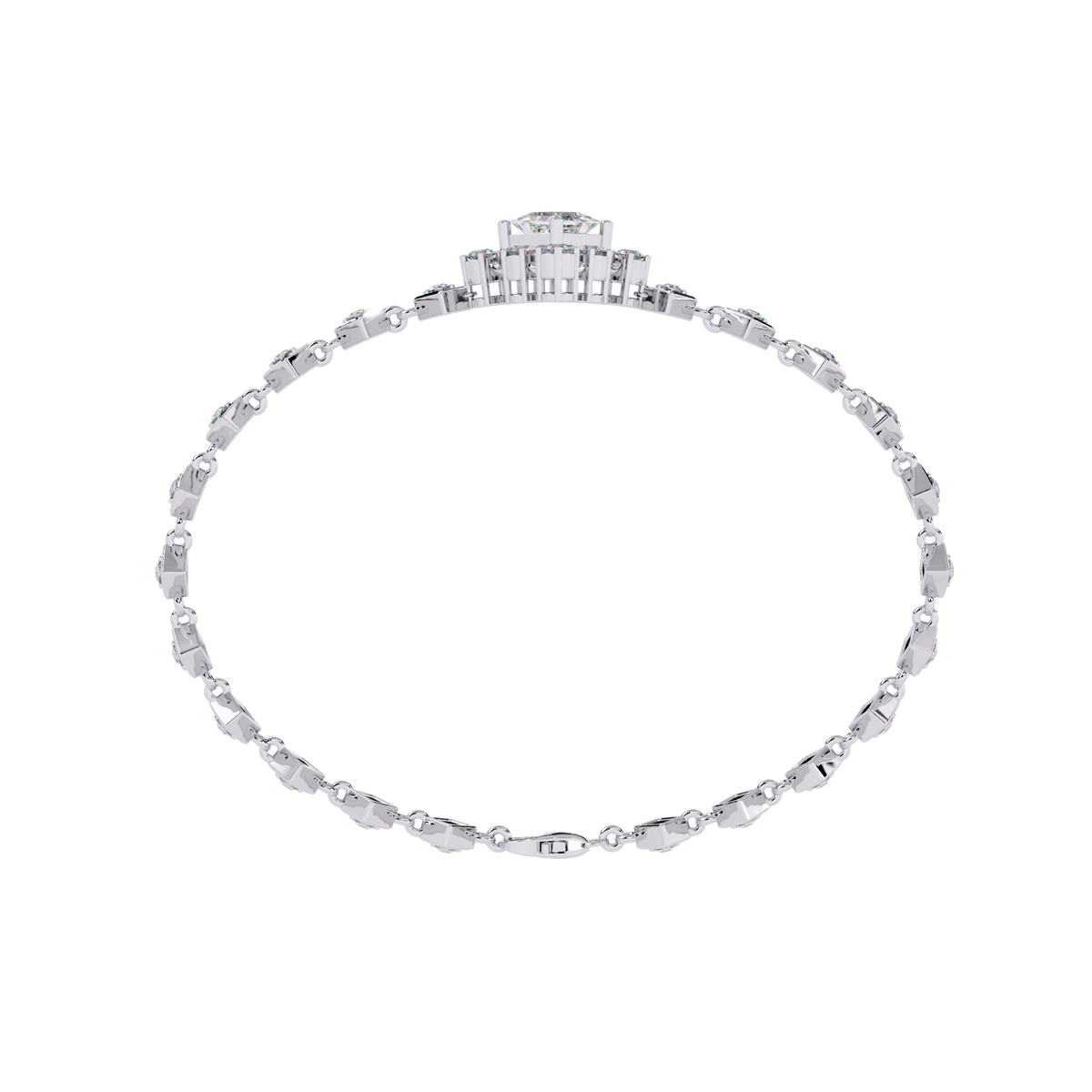 Reverra 14K Square Cluster Diamond Bracelet, CTTW-1.7