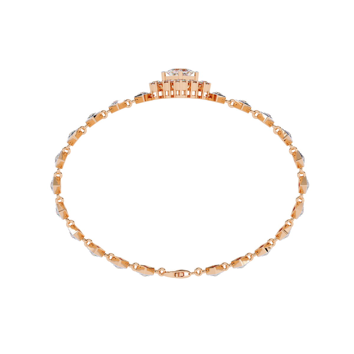 Reverra 14K Square Cluster Diamond Bracelet, CTTW-1.7