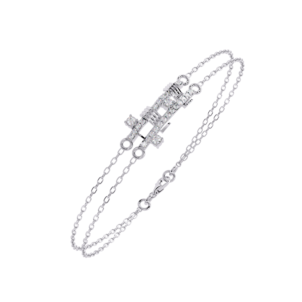 Reverra 14K Dual Chain Geometric Diamond Bracelet, CTTW-0.27