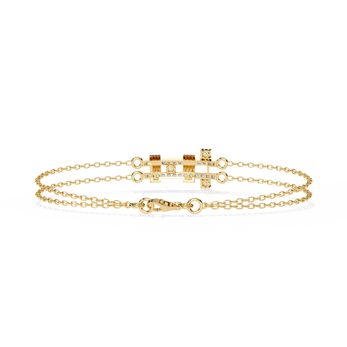 Reverra 14K Dual Chain Geometric Diamond Bracelet, CTTW-0.27