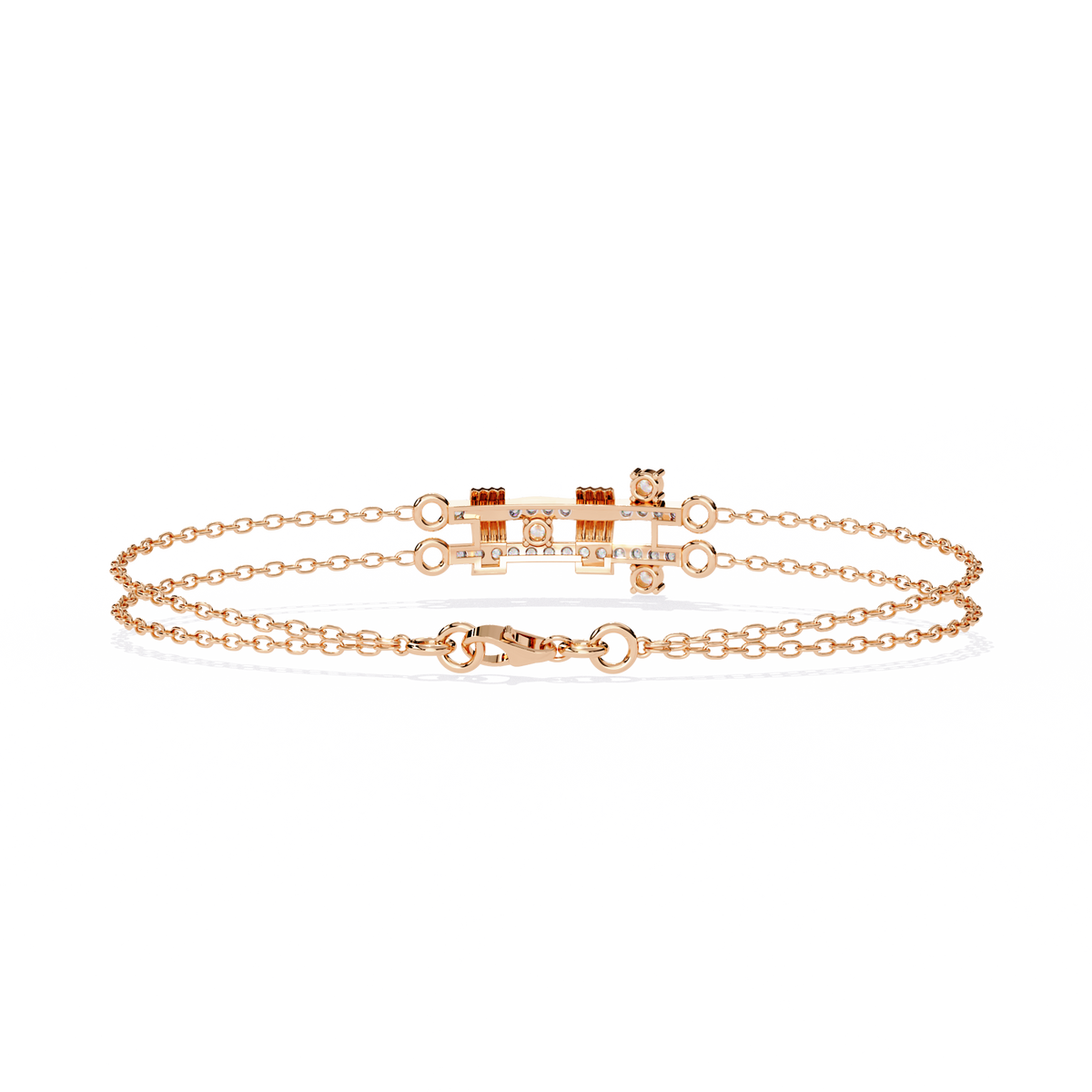 Reverra 14K Dual Chain Geometric Diamond Bracelet, CTTW-0.27