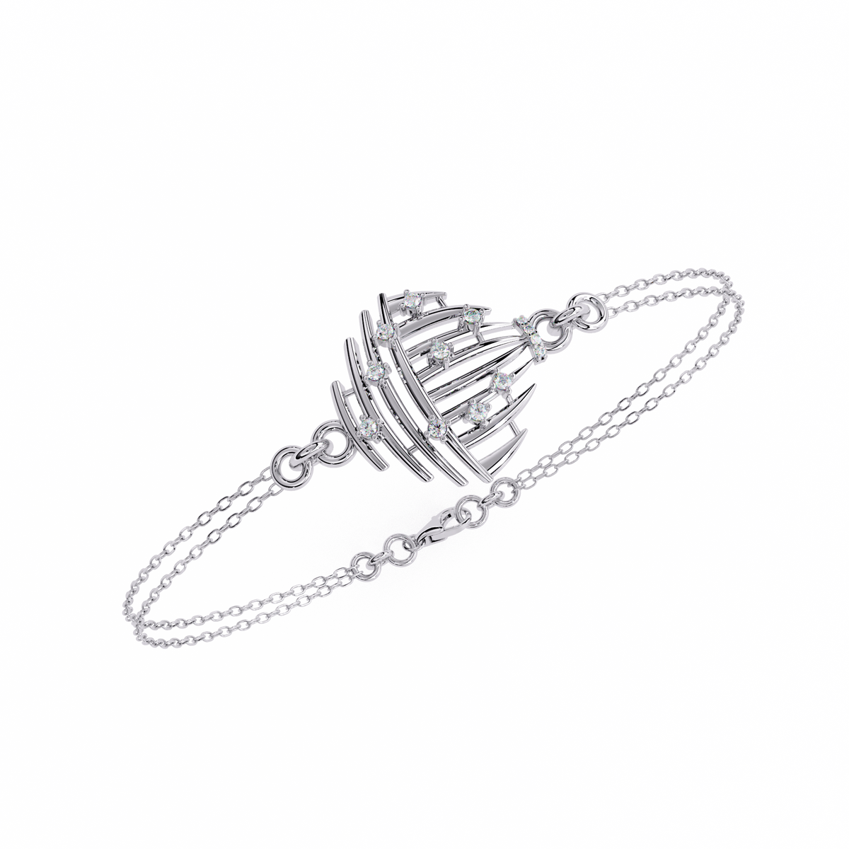 Reverra 14K Abstract Dome Diamond Bracelet, CTTW-0.13