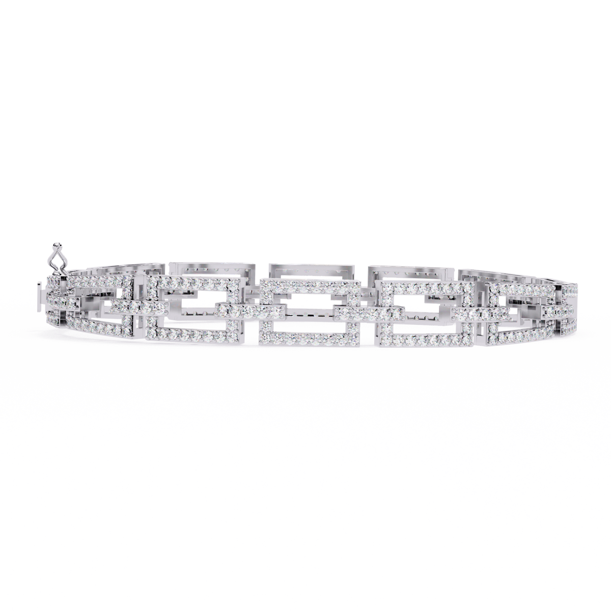 Reverra 14K Rectangular Link Diamond Bracelet, CTTW-2.31