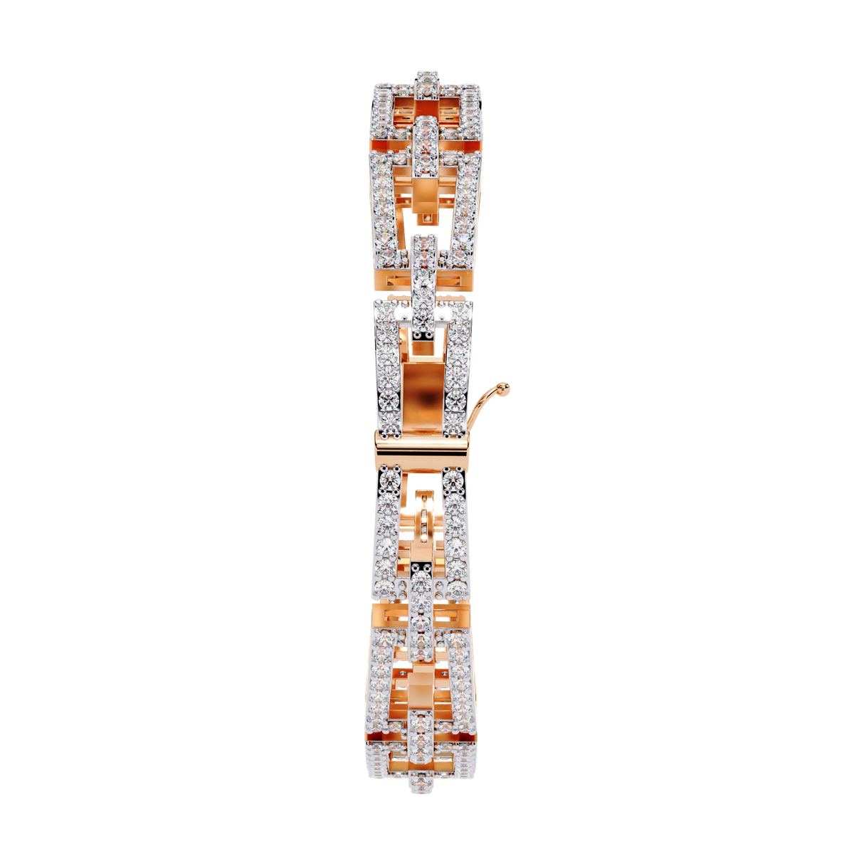 Reverra 14K Rectangular Link Diamond Bracelet, CTTW-2.31