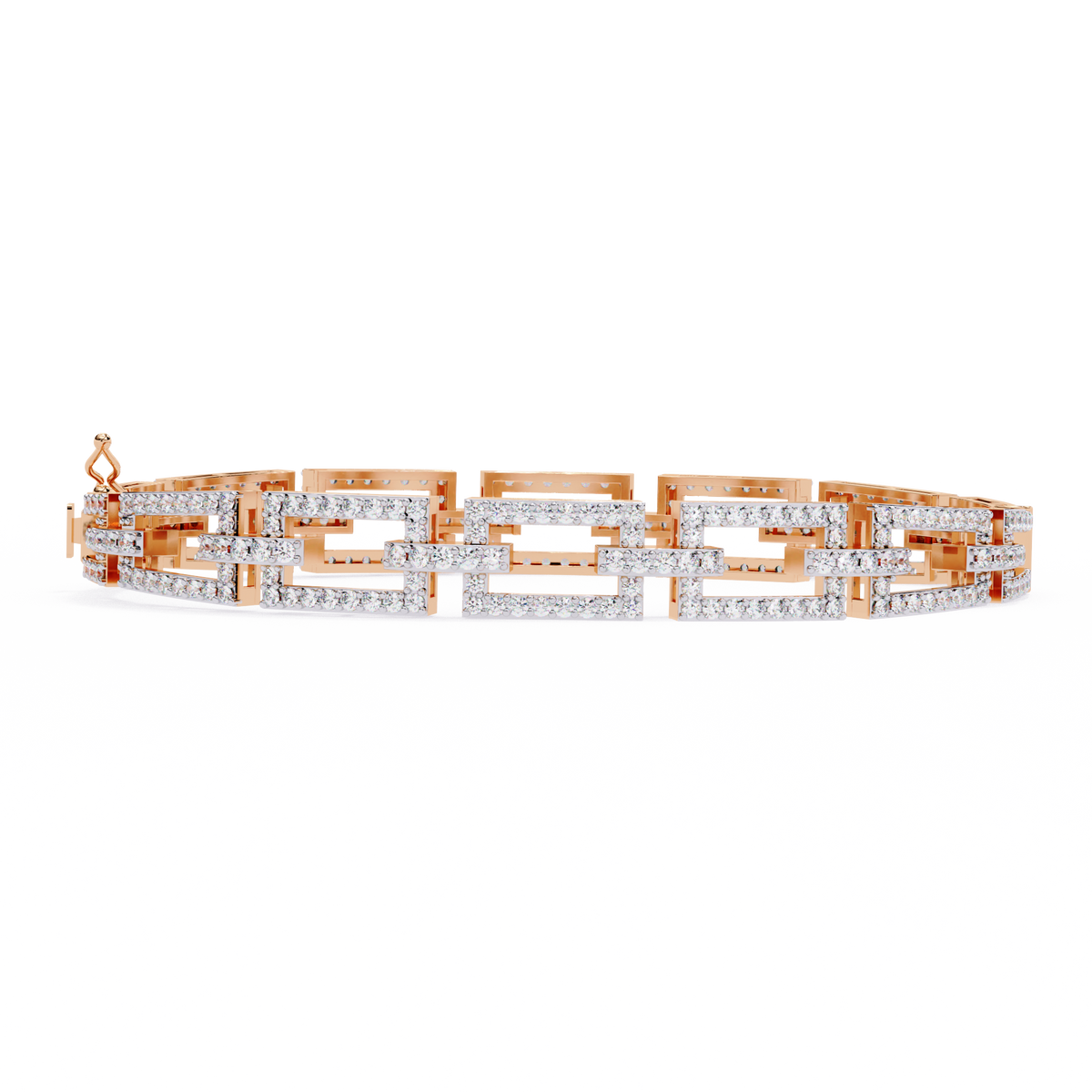 Reverra 14K Rectangular Link Diamond Bracelet, CTTW-2.31