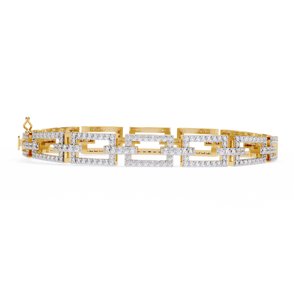 Reverra 14K Rectangular Link Diamond Bracelet, CTTW-2.31