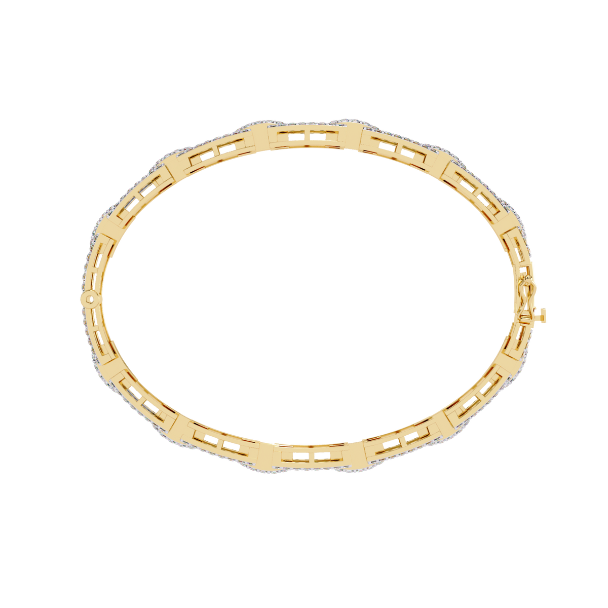 Reverra 14K Rectangular Link Diamond Bracelet, CTTW-2.31