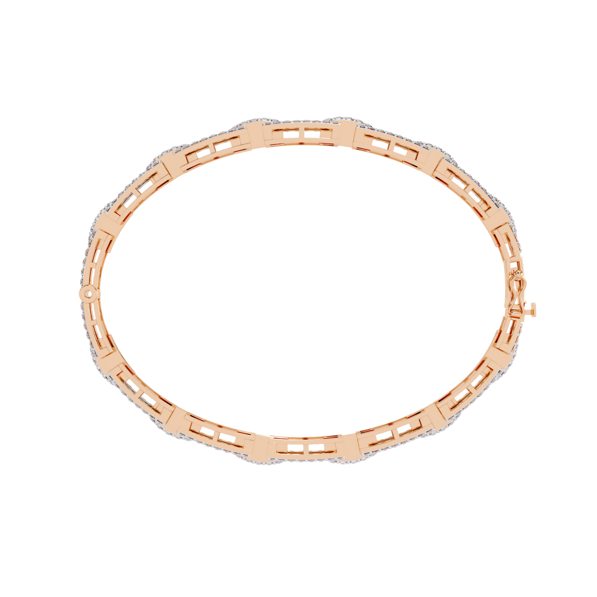 Reverra 14K Rectangular Link Diamond Bracelet, CTTW-2.31