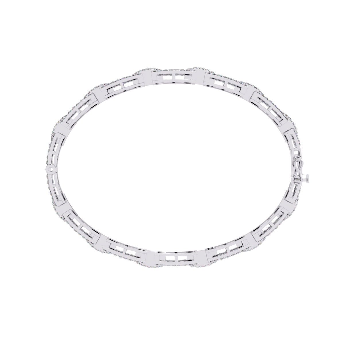 Reverra 14K Rectangular Link Diamond Bracelet, CTTW-2.31