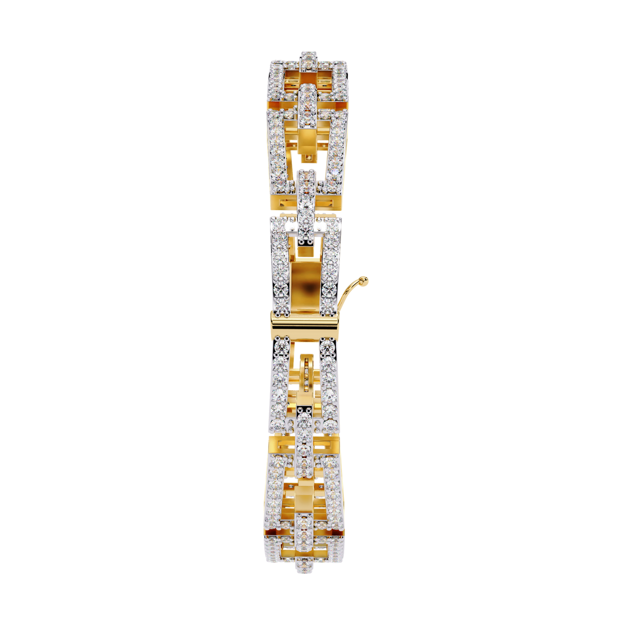 Reverra 14K Rectangular Link Diamond Bracelet, CTTW-2.31
