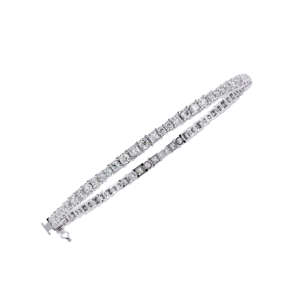 Reverra 14K Gold Princess Lab Grown Diamond Classic Tennis Bracelet for Women, CTTW-2.05