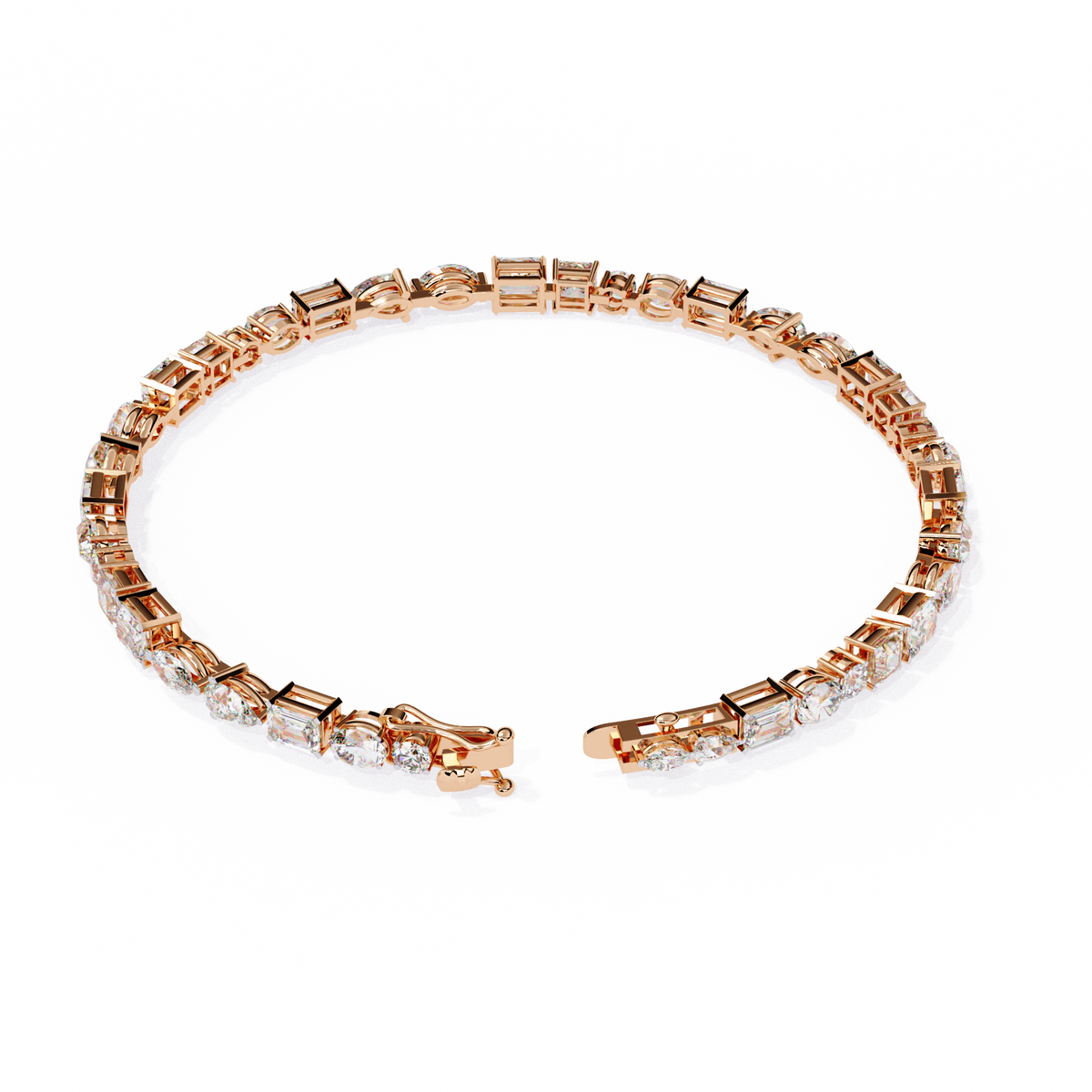 Reverra 14K Mixed Cut Diamond Tennis Bracelet, CTTW-5.74