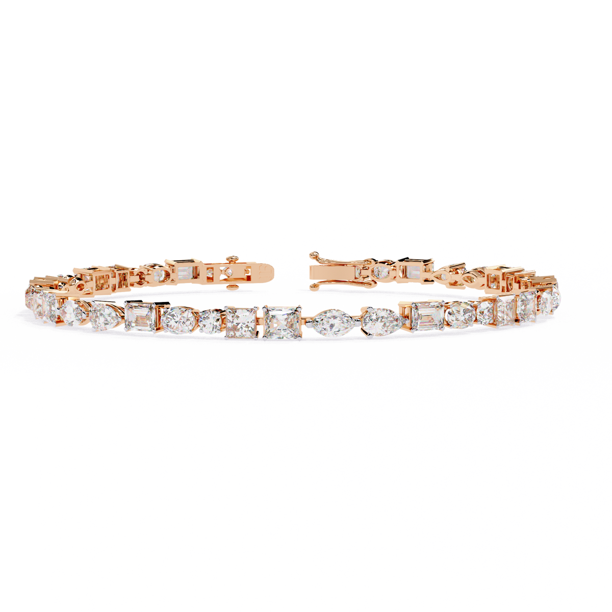 Reverra 14K Mixed Cut Diamond Tennis Bracelet, CTTW-5.74