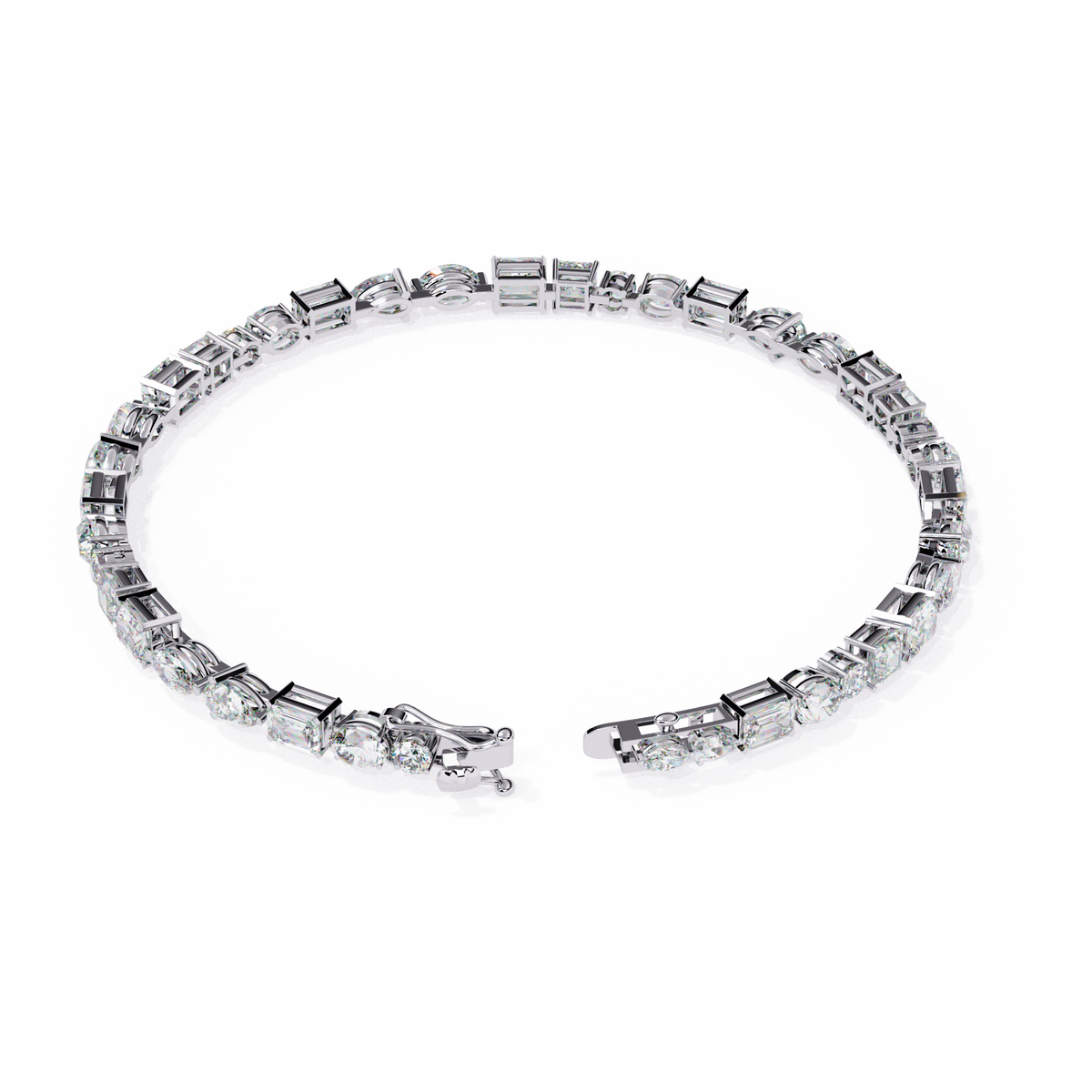 Reverra 14K Mixed Cut Diamond Tennis Bracelet, CTTW-5.74