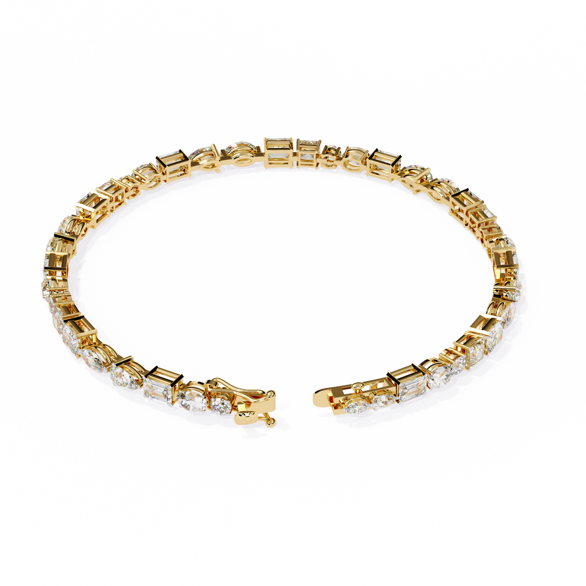 Reverra 14K Mixed Cut Diamond Tennis Bracelet, CTTW-5.74