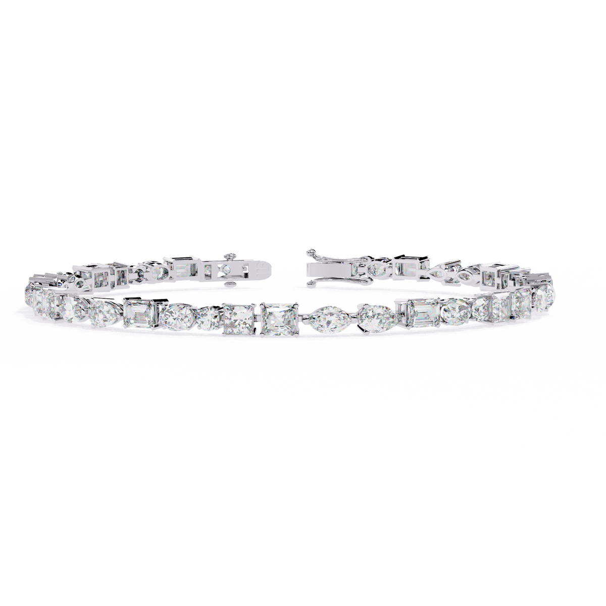 Reverra 14K Mixed Cut Diamond Tennis Bracelet, CTTW-5.74