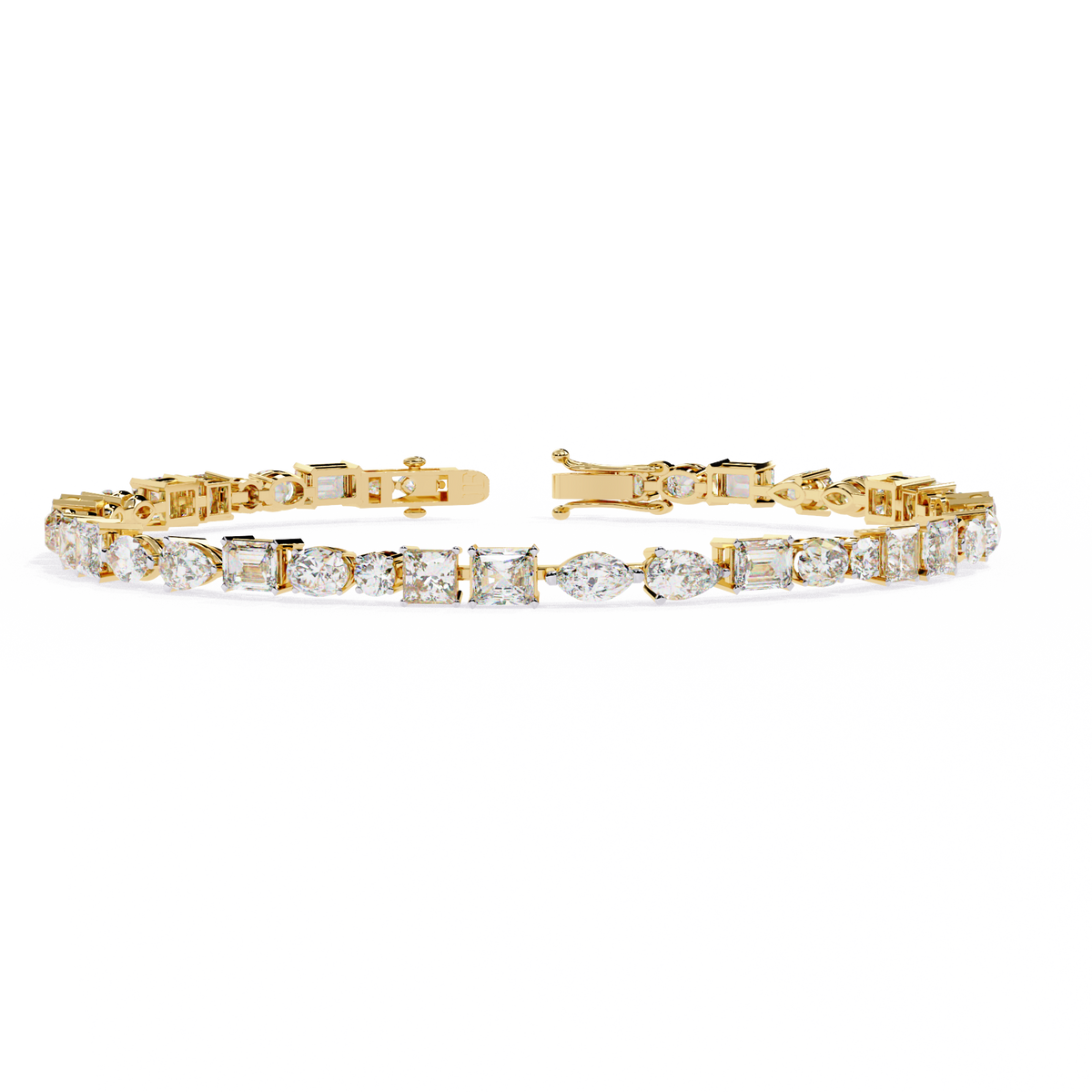 Reverra 14K Mixed Cut Diamond Tennis Bracelet, CTTW-5.74