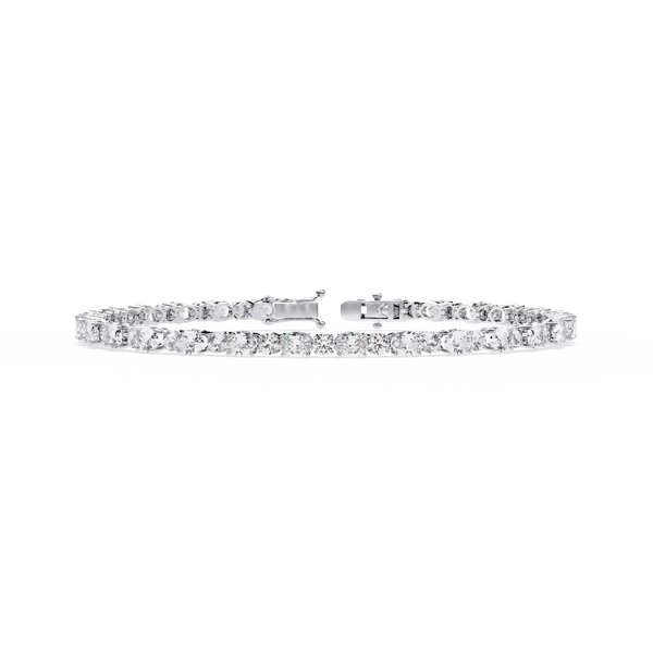 Reverra 14K Gold Oval & Round Lab Grown Diamond Tennis Bracelet for Women, CTTW-4.64
