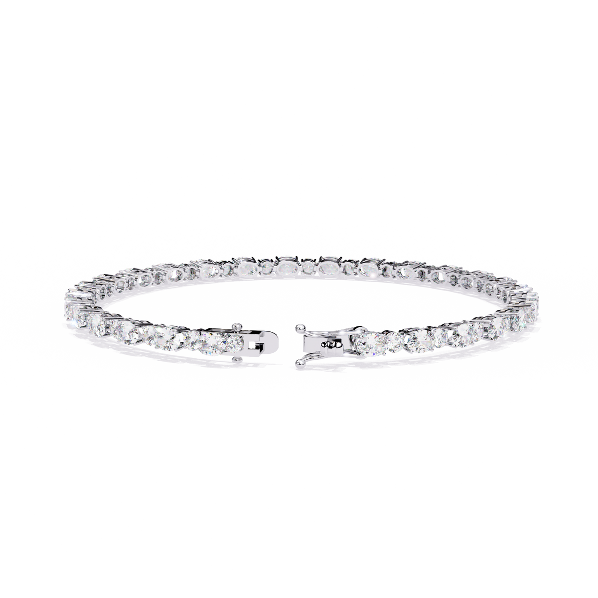 Reverra 14K Round Brilliant Diamond Tennis Bracelet, CTTW-4.64