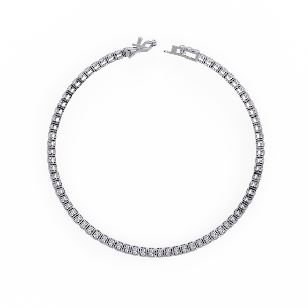 Reverra 14K Gold Classic Round Lab Grown Diamond Tennis Bracelet for Women, CTTW-3.89