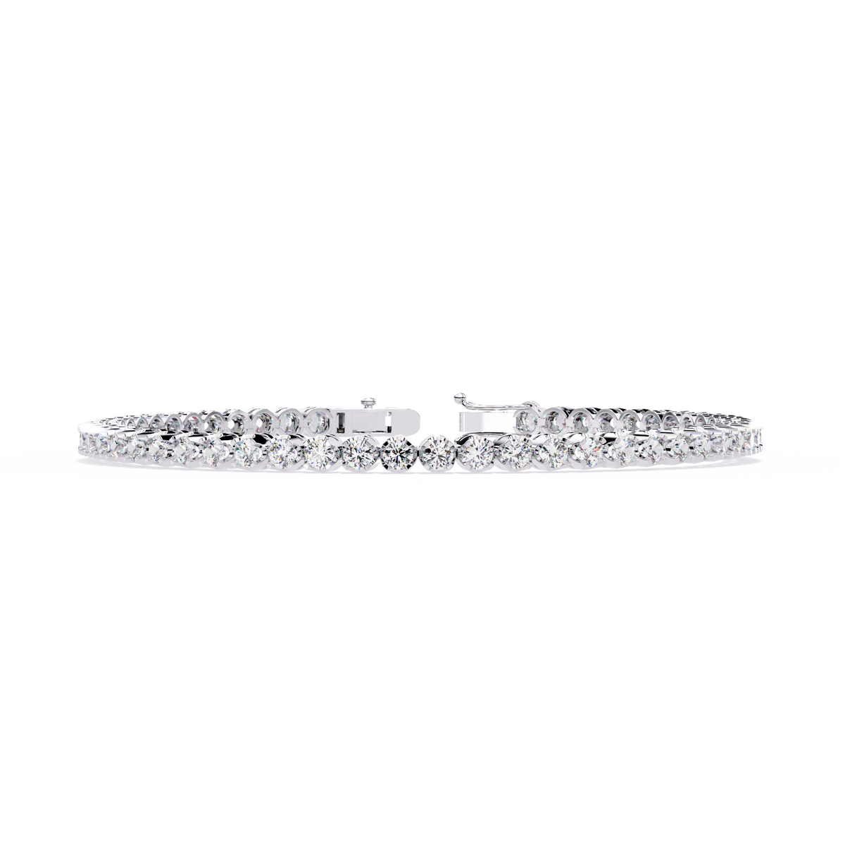 Reverra 14K Bezel Set Diamond Tennis Bracelet, CTTW-2.62