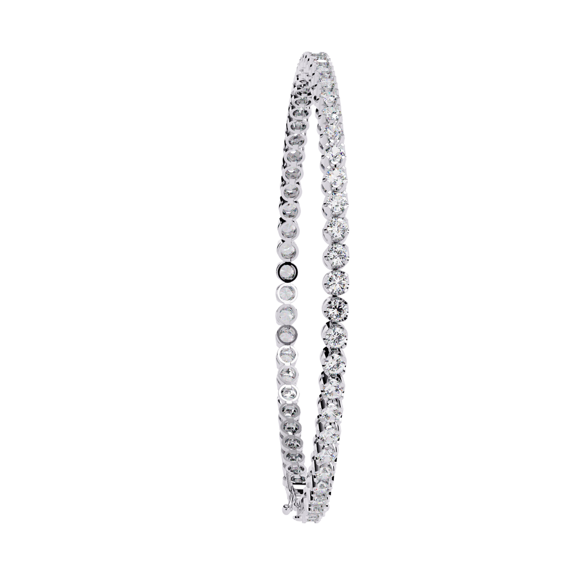 Reverra 14K Bezel Set Diamond Tennis Bracelet, CTTW-2.62