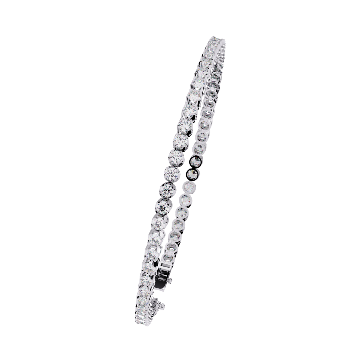 Reverra 14K Bezel Set Diamond Tennis Bracelet, CTTW-2.62