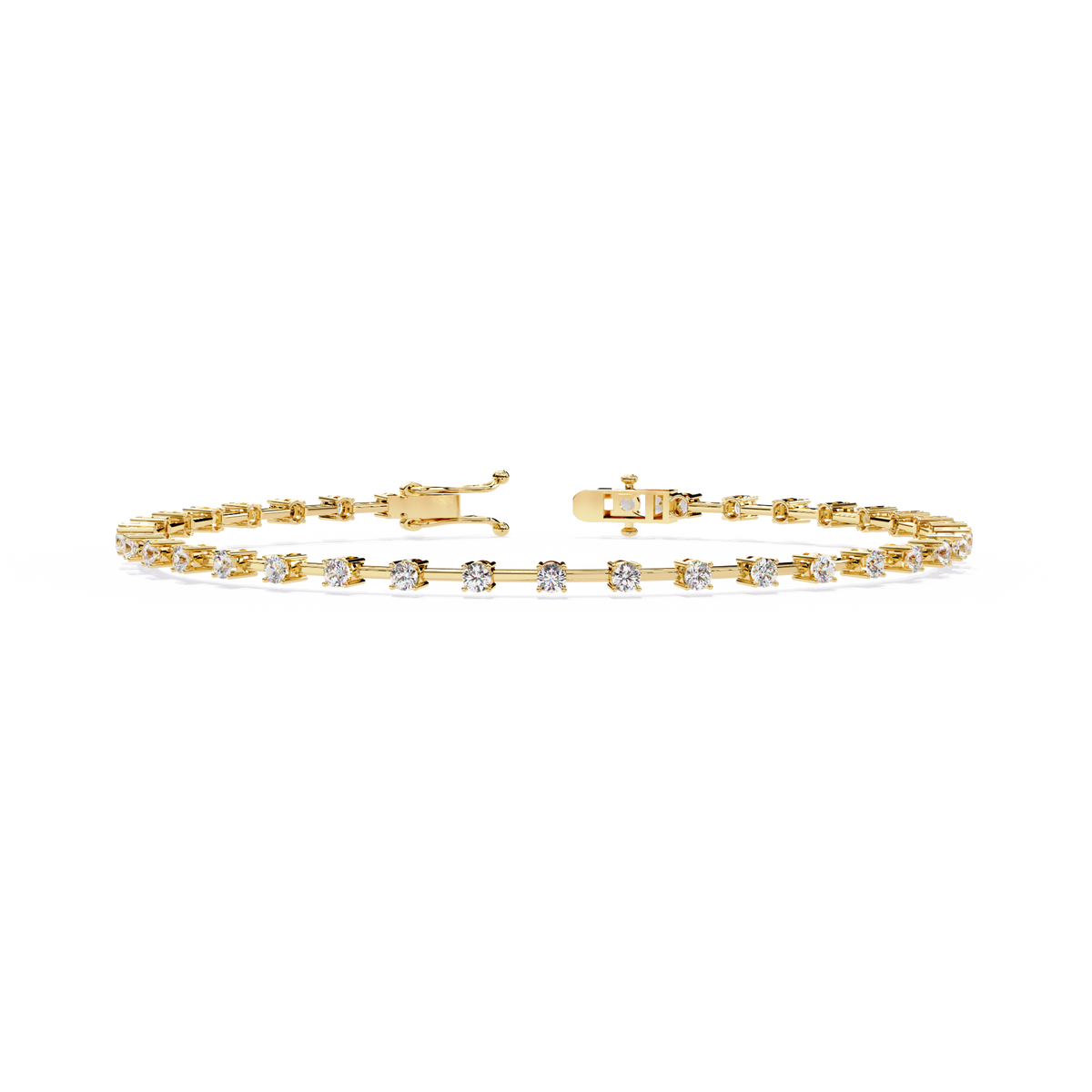 Reverra 14K Minimalist Diamond Bar Tennis Bracelet, CTTW-0.95