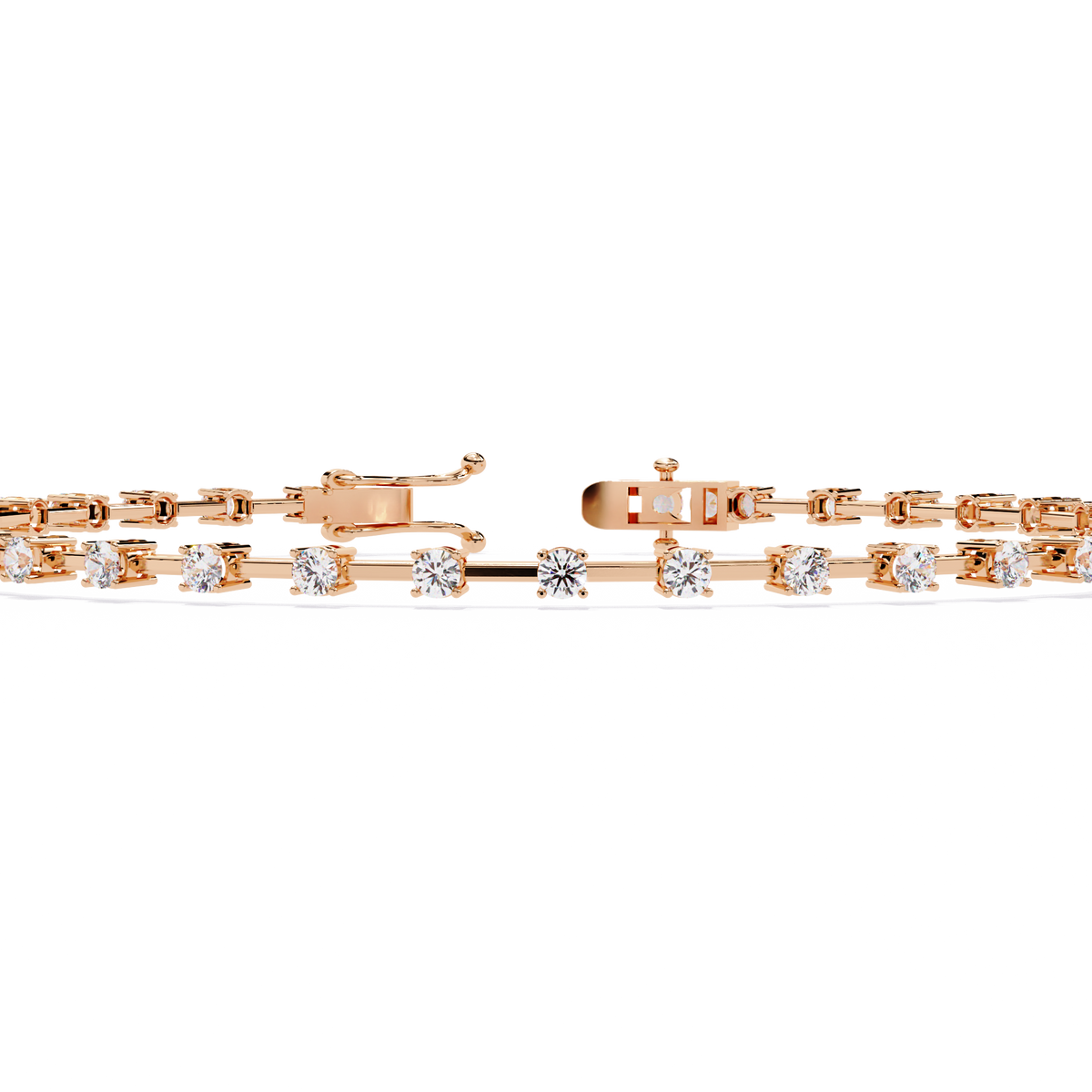 Reverra 14K Minimalist Diamond Bar Tennis Bracelet, CTTW-0.95