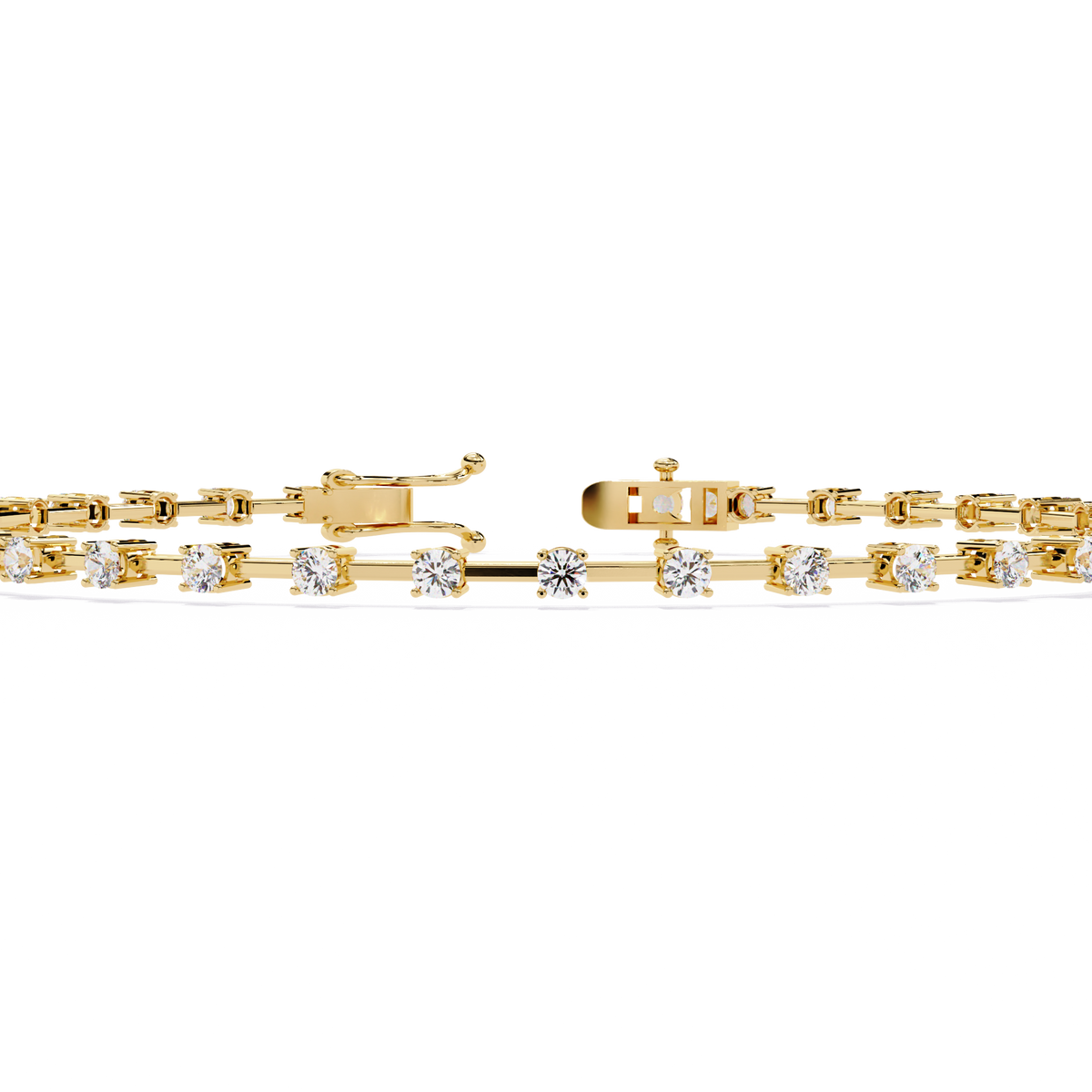 Reverra 14K Minimalist Diamond Bar Tennis Bracelet, CTTW-0.95