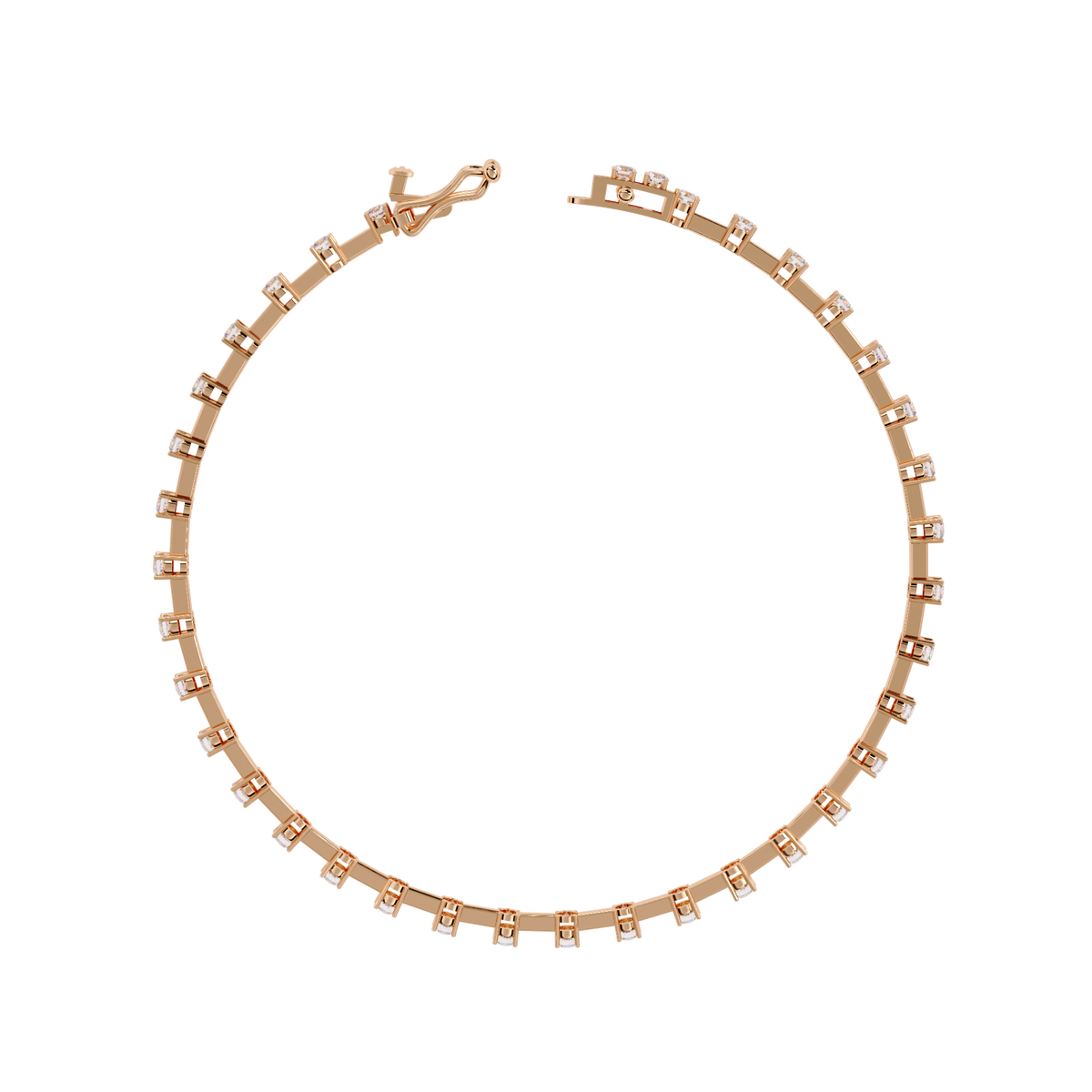 Reverra 14K Minimalist Diamond Bar Tennis Bracelet, CTTW-0.95